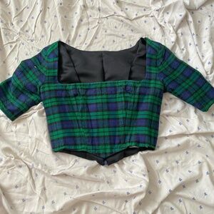 all is a gentle spring plaid corset bustier
